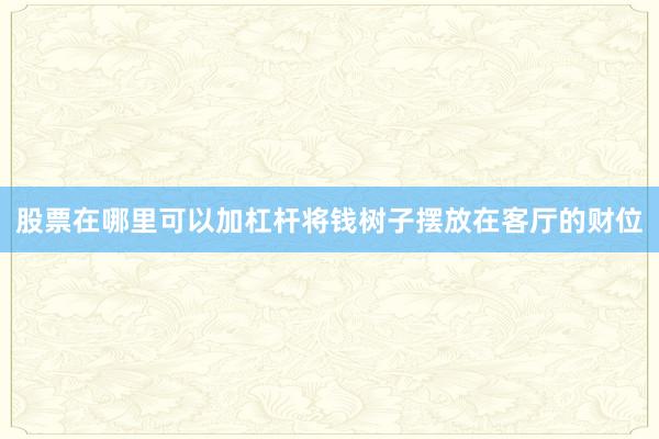 股票在哪里可以加杠杆将钱树子摆放在客厅的财位