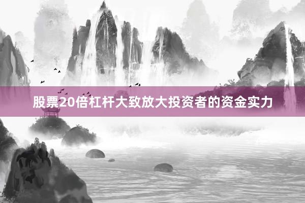 股票20倍杠杆大致放大投资者的资金实力