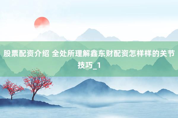 股票配资介绍 全处所理解鑫东财配资怎样样的关节技巧_1
