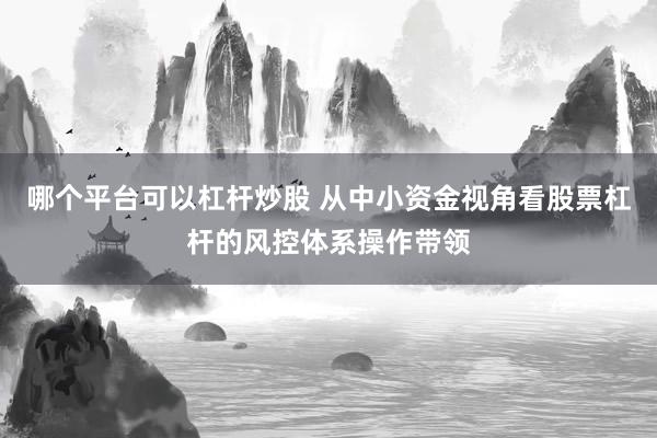 哪个平台可以杠杆炒股 从中小资金视角看股票杠杆的风控体系操作带领